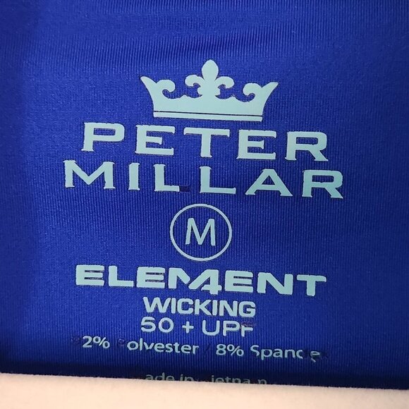 Peter Millar Wicking E4 UPF 50 Turquoise 1/4 Zip Golf Pullover Size M - Picture 7 of 8